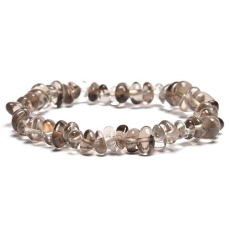 Füstkvarc gömbölyített karkötő