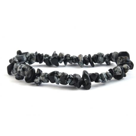 Hópehely obszidián szemcse karkötő